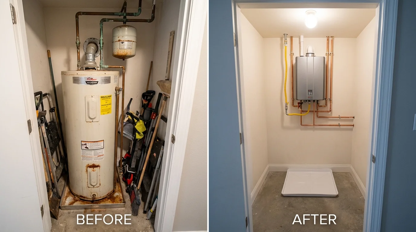 Tank water heater versus wall-mounted tankless unit comparison for Yerington, NV homeowners